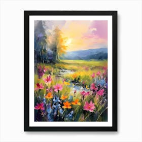 Sunset In The Meadow 1 Art Print