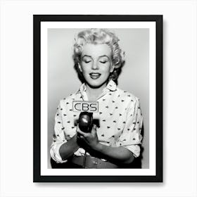 Actress Marilyn Monroe Is Interviewed On The Cbs Radio Art Print