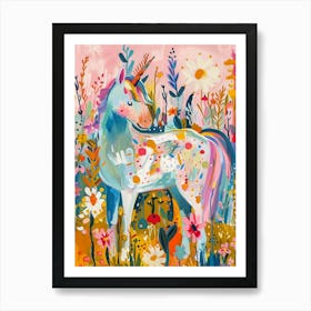 Colourful Unicorn Fauvism Inspired 3 Art Print