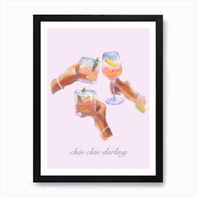 Simple Bar Cart Celebration Art, Hand Drawn Illustration Style 1 Art Print