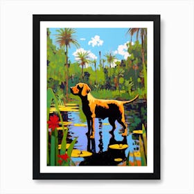 A Painting Of A Dog In Royal Botanic Garden, Melbourne In The Style Of Pop Art 01 Art Print