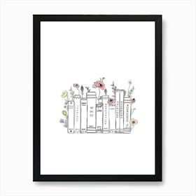 Books And Flowers taylor swift album titles 1 Art Print