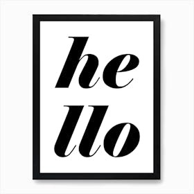 Hello Typography Art Print