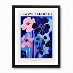 Blue Flower Market Poster Amaryllis 1 Art Print