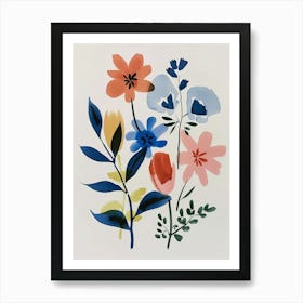 Painted Florals Larkspur 4 Art Print