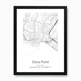 Dana Point,United States Minimalist Map Art Print