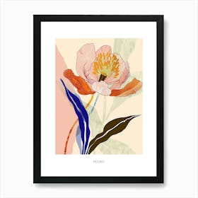 Colourful Flower Illustration Poster Peony 4 Art Print