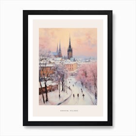 Dreamy Winter Painting Poster Krakow Poland 4 Art Print