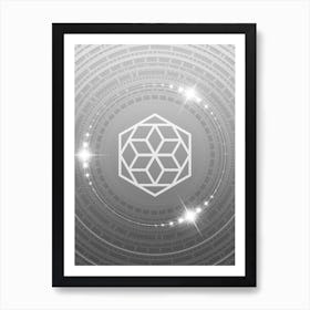 Geometric Glyph in White and Silver with Sparkle Array n.0233 Art Print