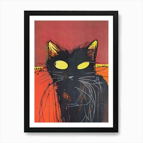 Black Cat Art Print