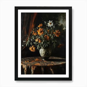Baroque Floral Still Life Prairie Clover 1 Art Print