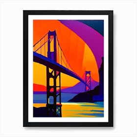 Abstract Golden Gate Bridge Sunrise Art Print