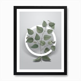 Vintage Paper Birch Minimalist Flower Geometric Circle on Soft Gray n.0044 Art Print