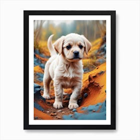 Puppy In The Forest 1 Art Print