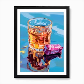 A Glass Of Water Oil Painting 1 Art Print