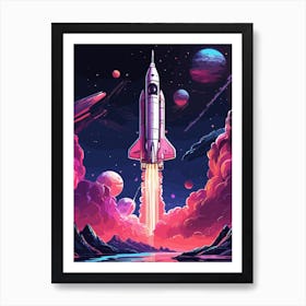 Space Rocket Art Print