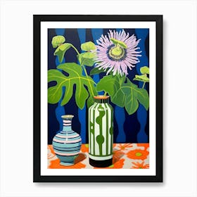 Flowers In A Vase Still Life Painting Passionflower 4 Art Print