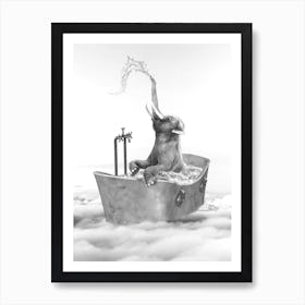 Elephant Bath Art Print