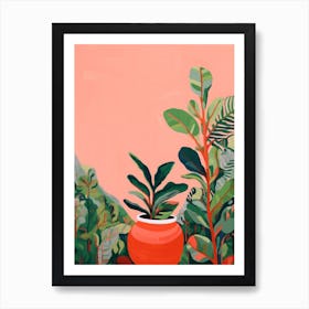 Boho Plant Painting Zz Plant 4 Art Print