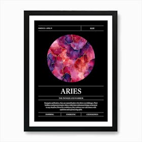 Ruby Crystal Gem, Aries Zodiac Sign Art Print