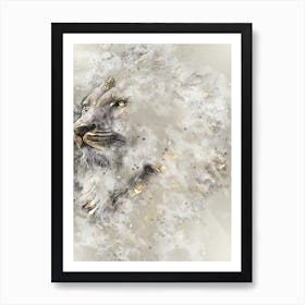 Lion Animal Art Illustration In A Painting Style 01 Art Print