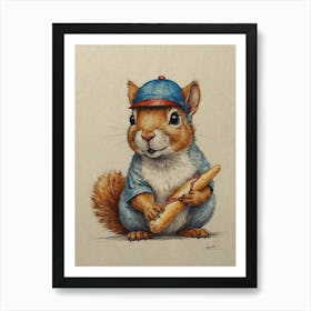 Squirrel With A Sandwich Art Print