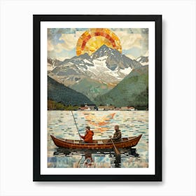 Two People In A Canoe Art Print