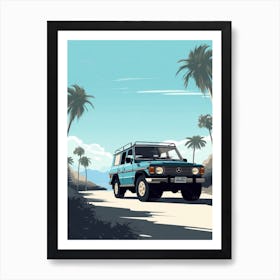A Toyota Land Cruiser In The French Riviera Car Illustration 2 Art Print