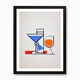 Bubblegum MCocktail Poster artini 2 Picasso Line Drawing Cocktail Poster Art Print