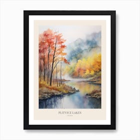 Autumn Forest Landscape Plitvice Lakes National Park Poster Art Print