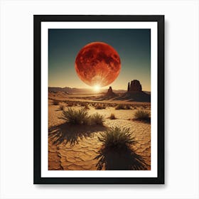 Red Moon In The Desert 1 Art Print