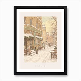 Vintage Winter Poster Berlin Germany 1 Art Print