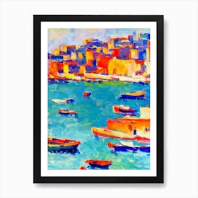 Port Of Algiers Algeria Brushwork Painting harbour Affiche