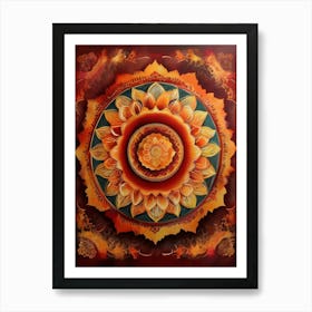 Distinctive boho art.Golden Harvest Mandala.7 Poster