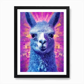 Neon Llama Art Print