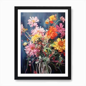 Abstract Flower Painting Chrysanthemum 4 Art Print