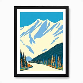 Aspen 2, Usa Midcentury Vintage Skiing Poster Art Print