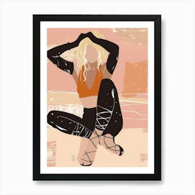 Girl In Yoga Pose Art Print