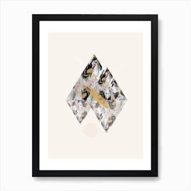 Beige Geometric Diamonds Art Print