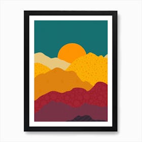 Sunset In The Mountains Art Print