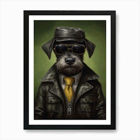 Gangster Dog Miniature Schnauzer Art Print