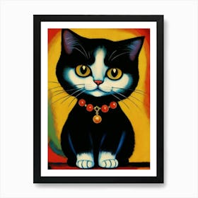 Black and White Cat 1 Art Print