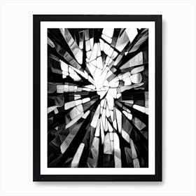 Shattered Illusions Abstract Black And White 7 Art Print