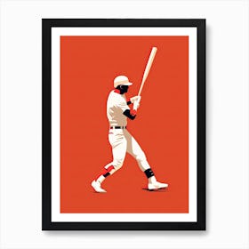 Baseball Player Swinging A Bat Art Print