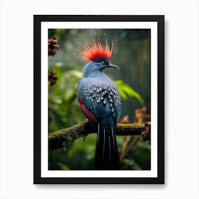 Vivid Canopy: Victoria Crowned Pigeon Wall Print Art Print