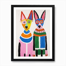 Colourful Kids Animal Art Jackal 1 Art Print