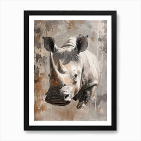 Watercolour Rhino 2 Art Print