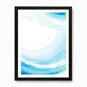Blue Ocean Wave Watercolor Vertical Composition 153 Art Print