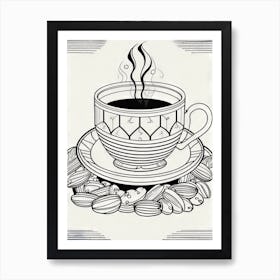 A cup of coffee with night tunes Art Print