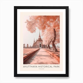 The Ayutthaya Historical Park Thailand Travel Poster Art Print